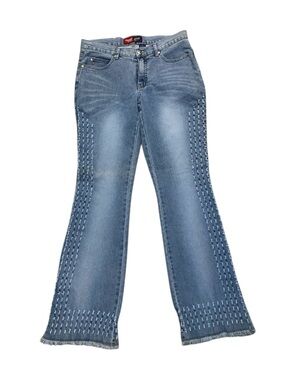 New Vintage YOUNIQUE Women's Junior 11 Mid Rise Y2K Flare Bootcut Blue Jeans NWT